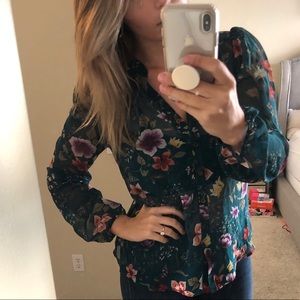Floral sheer long sleeve